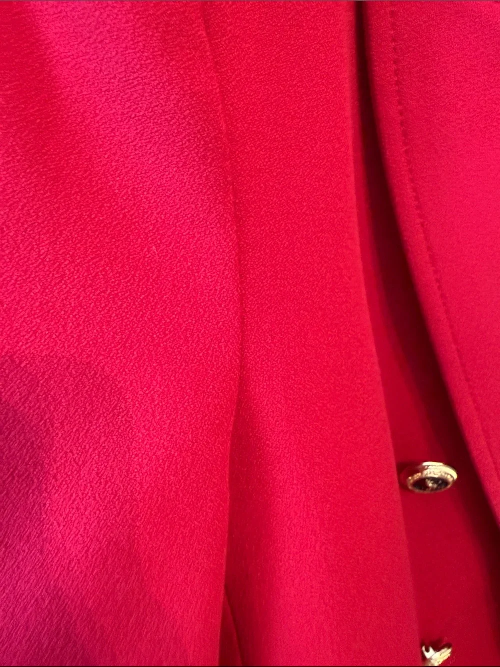 Zara Vibrant Red Double-Breasted Blazer with Gold Buttons - Picture 3 of 11
